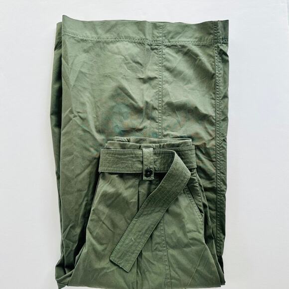 Max Mara Weekend Recco Wide Leg Pants Green Size 12 IT 46 Belted Culotte Ankle - Picture 8 of 12